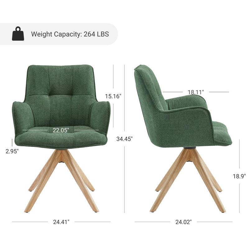 George Oliver Jadel Fabric Upholstered Swivel Office Chair